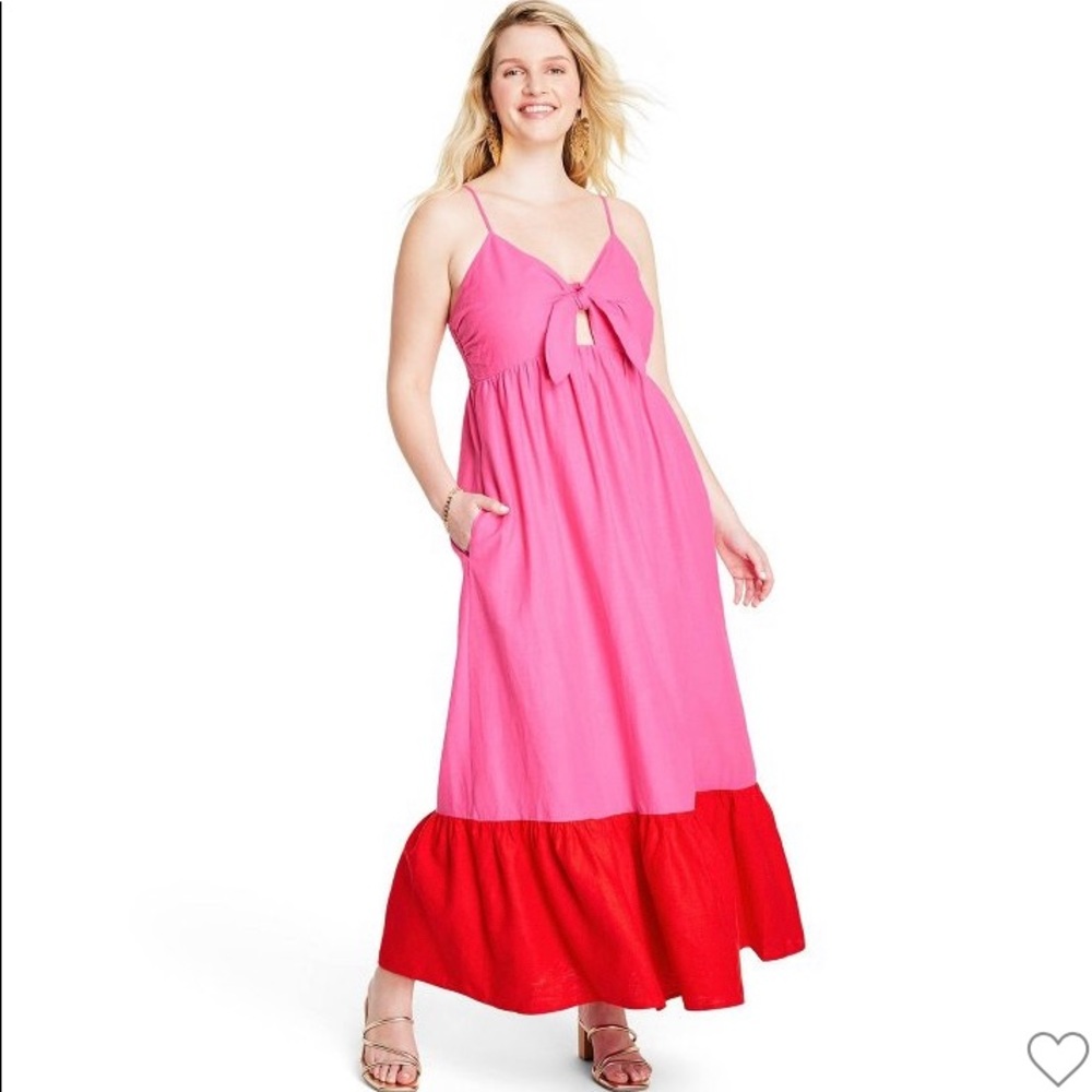 NEW Tabitha Brown Women’s Sleeveless Tie-Front Midi Dress (M)